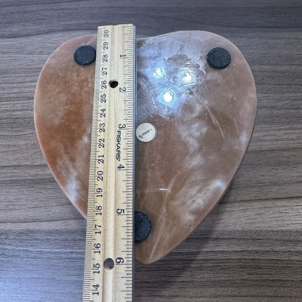 Vintage Incolay Stone Rose Heart Cameo Jewelry Box Doves Roses Velvet Lined 6x6